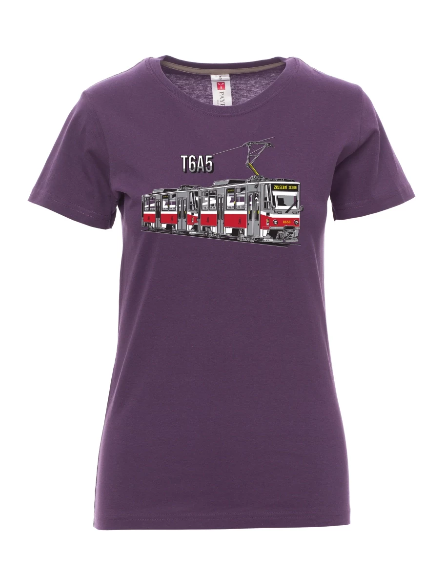 Violett T-Shirt für Damen Straßenbahn T6A5