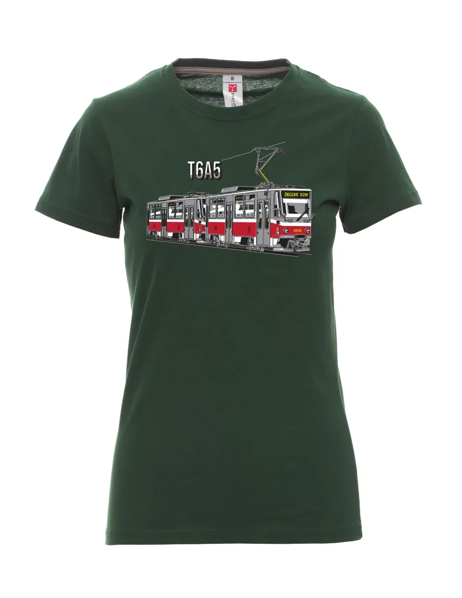 Dunkelgrün T-Shirt für Damen Straßenbahn T6A5