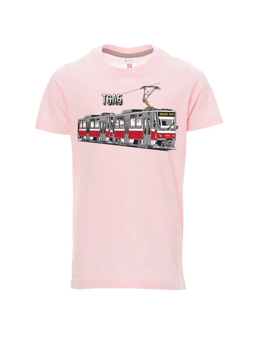 Hell-Pink Kinder T-Shirt Straßenbahn T6A5