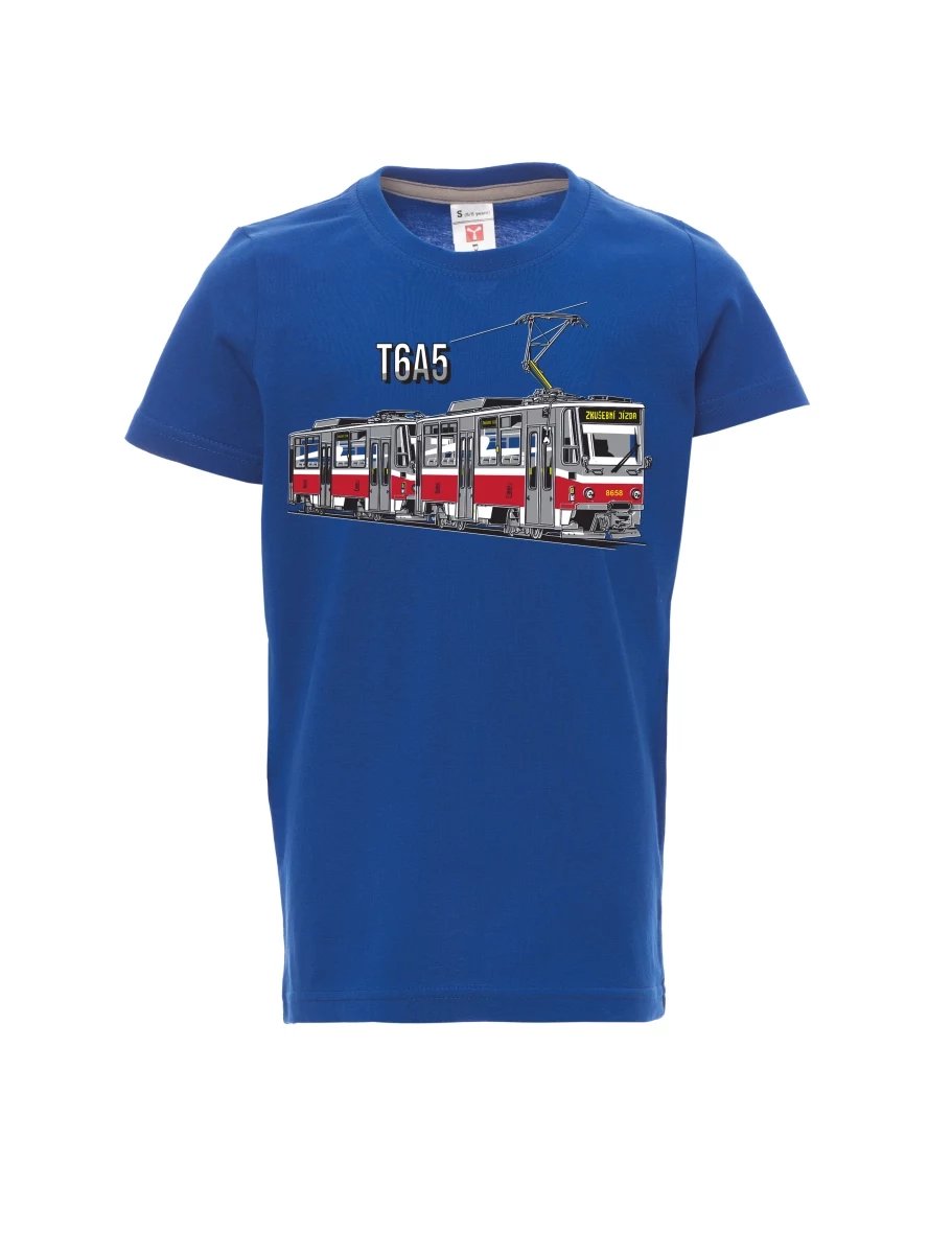 Blaues Kinder T-Shirt Straßenbahn T6A5
