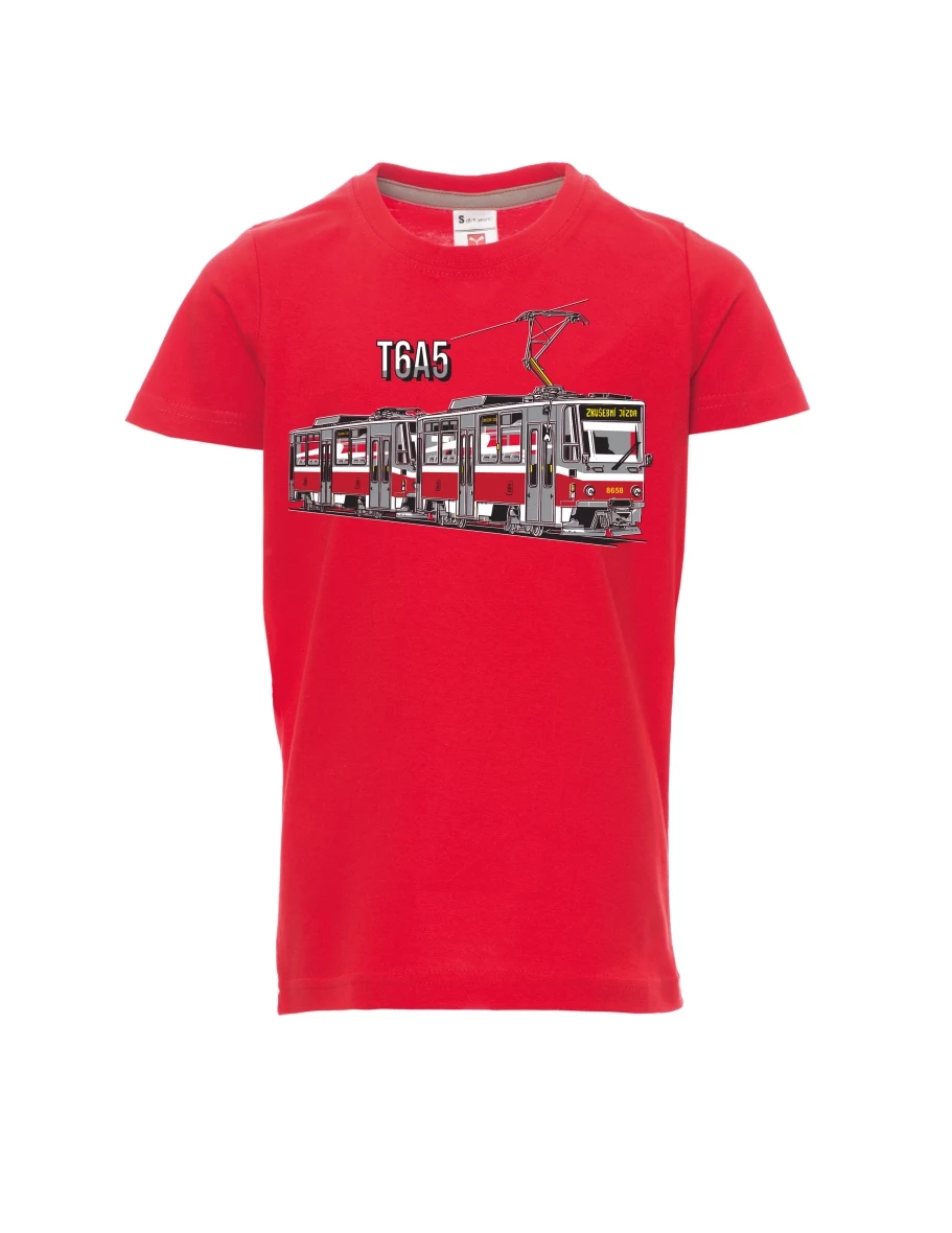 Rotes Kinder T-Shirt Straßenbahn T6A5