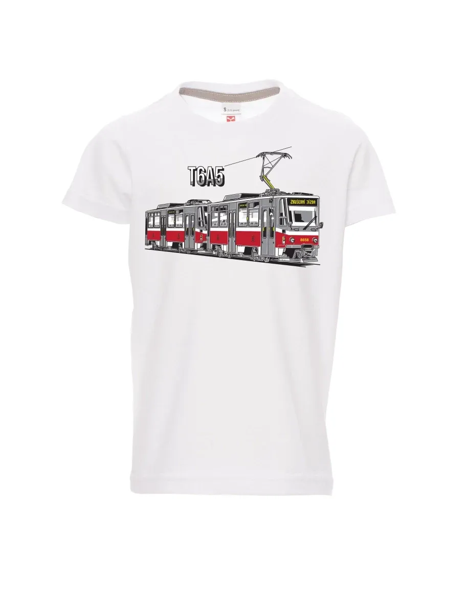 Weißes Kinder T-Shirt Straßenbahn T6A5