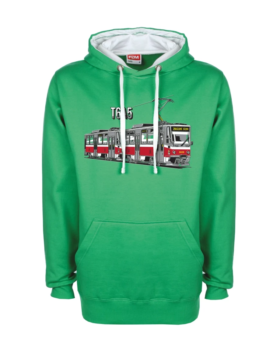 Weiß-grünes Sweatshirt Straßenbahn T6A5
