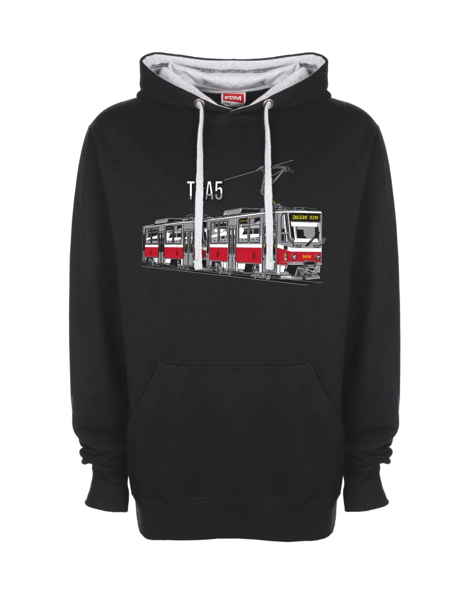 Grau-schwarzes Sweatshirt Straßenbahn T6A5