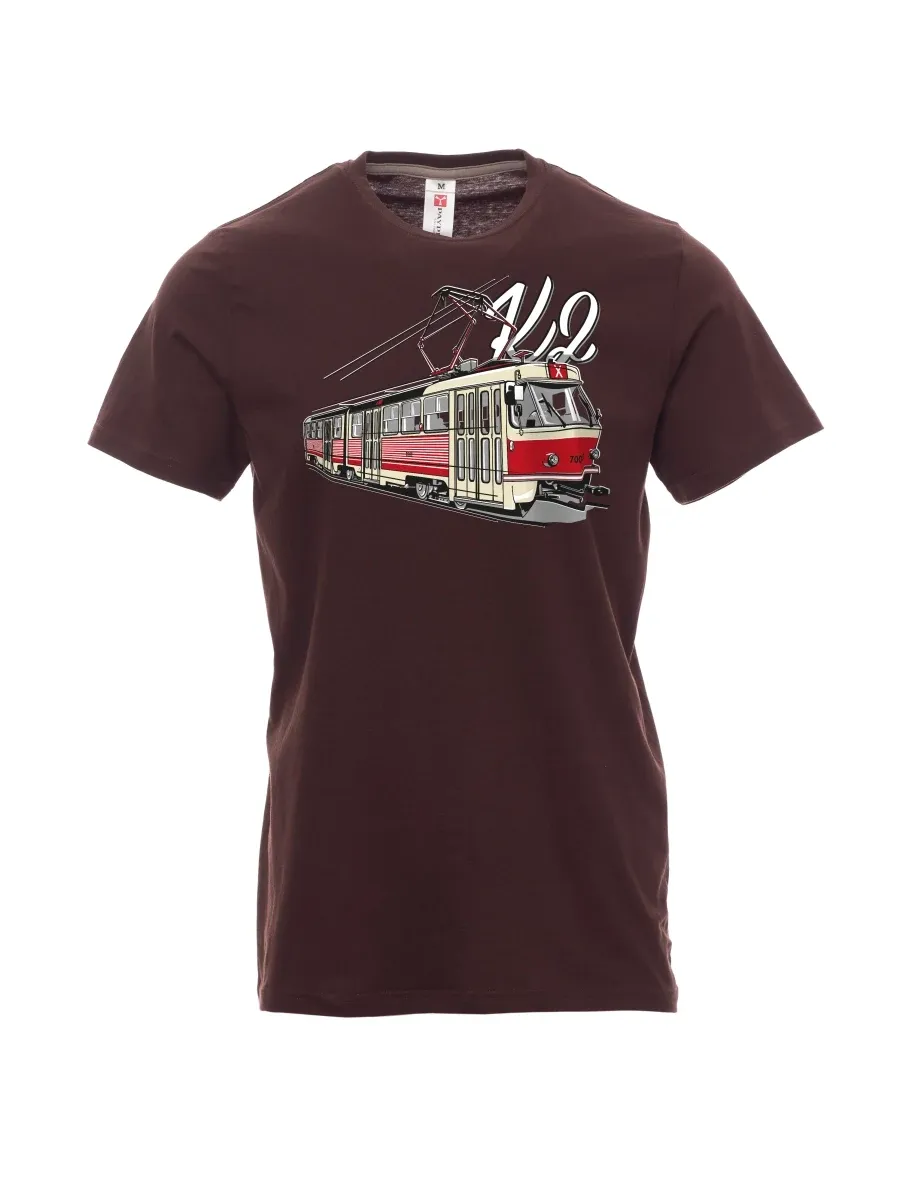 Dunkelbraun T-Shirt für Männer Straßenbahn K2