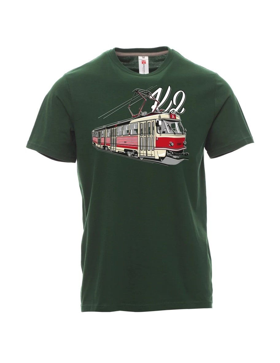 Dunkelgrün T-Shirt für Männer Straßenbahn K2