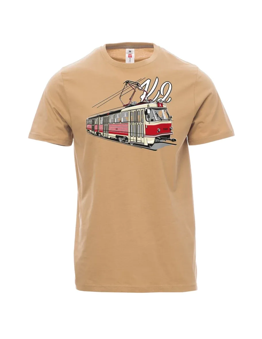 Braunes T-Shirt für Männer Straßenbahn K2