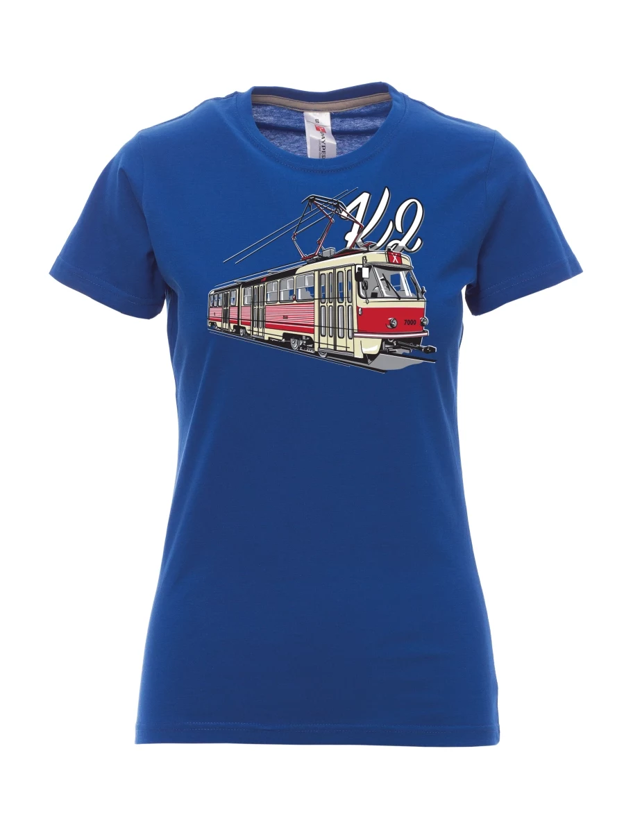 Königsblaues T-Shirt für Damen Straßenbahn K2