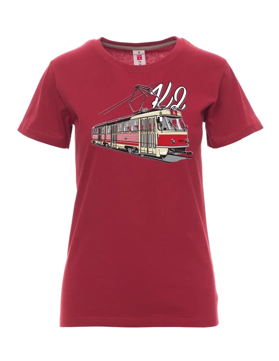 Bordeaux T-Shirt für Damen Straßenbahn K2