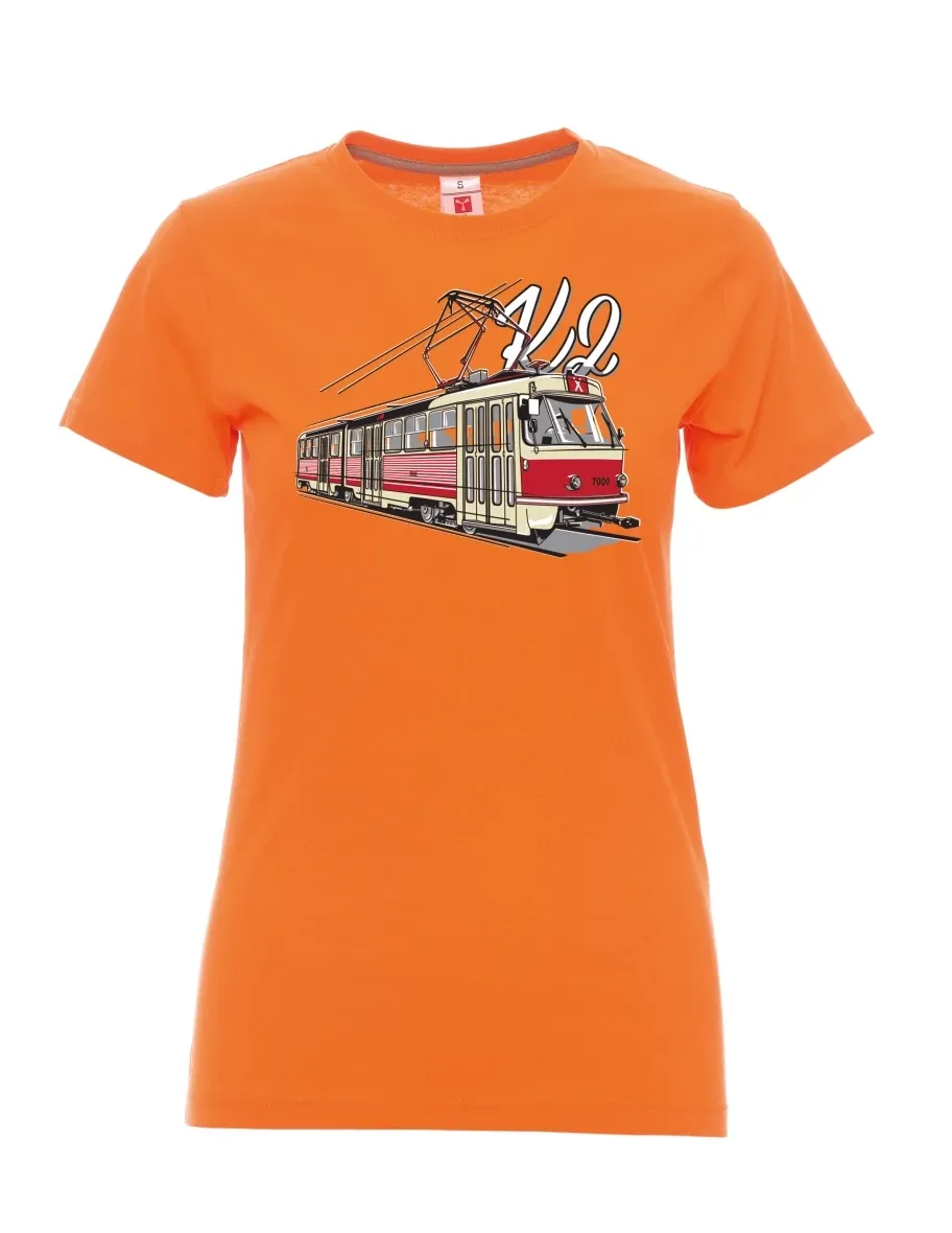 Orange T-Shirt für Damen Straßenbahn K2
