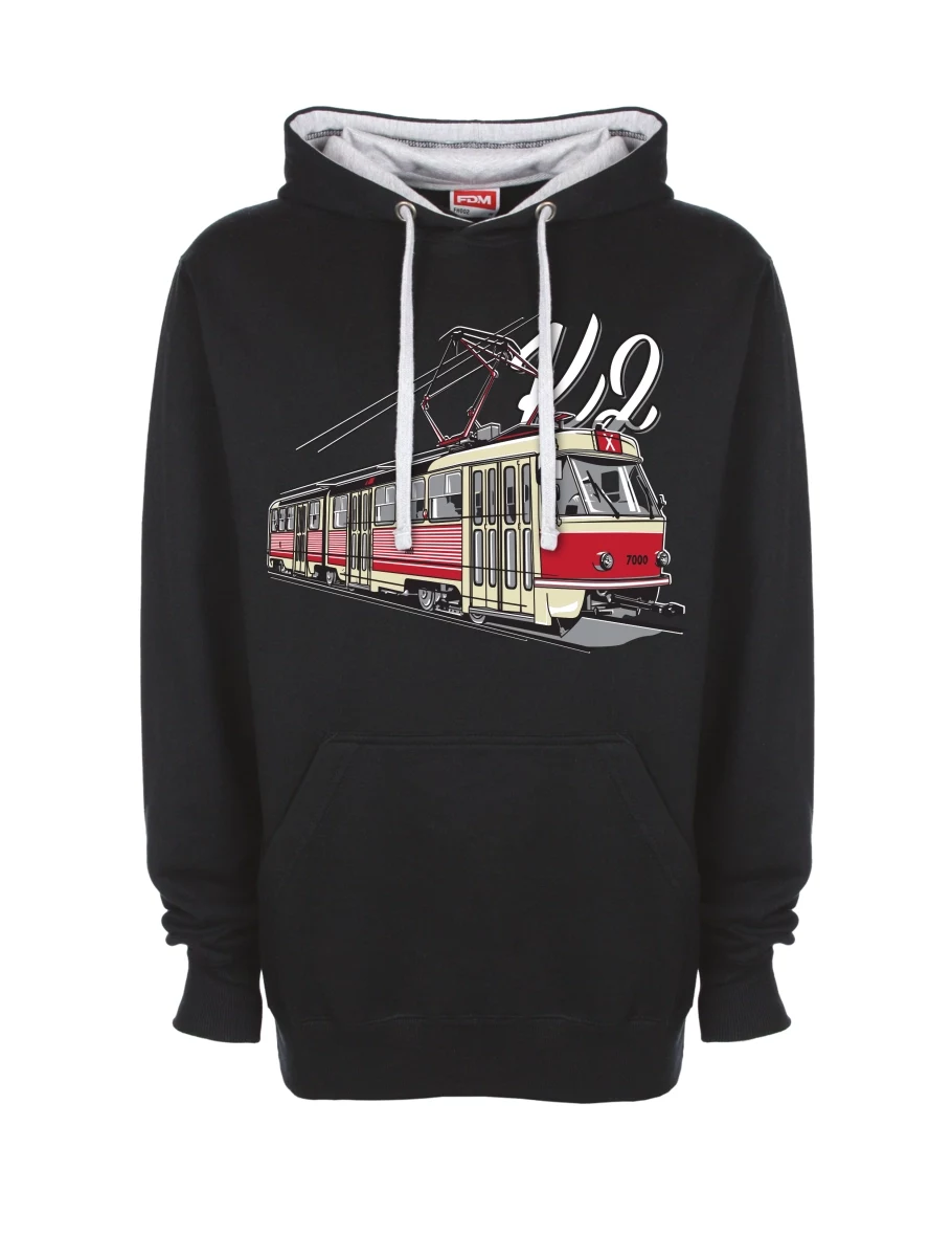Grau-schwarzes Sweatshirt Straßenbahn K2