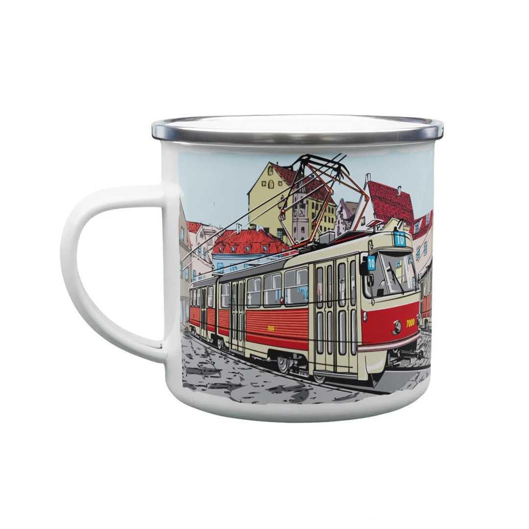 Emaille-Tasse Straßenbahn K2 330 ml