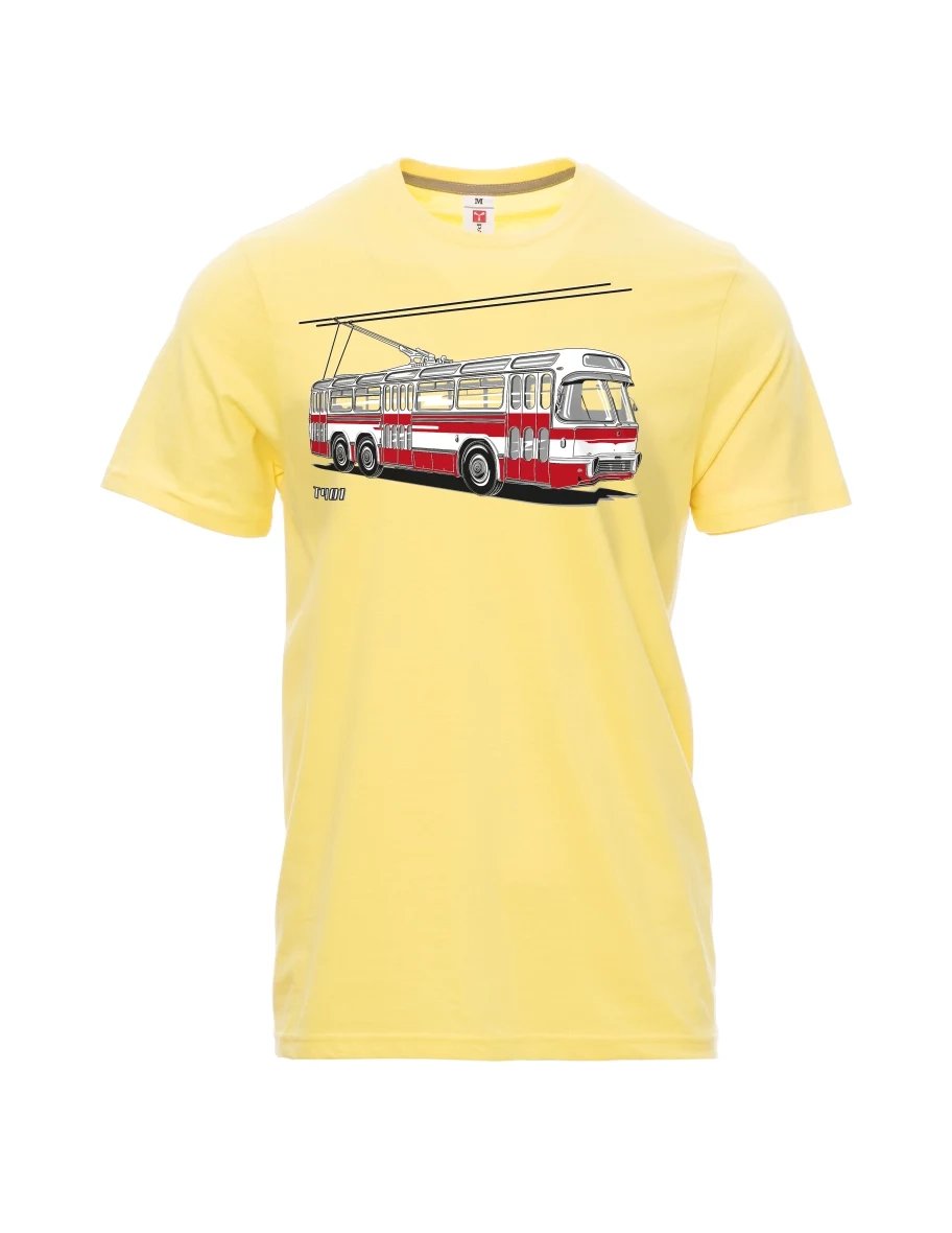 Hellgelb T-Shirt für Männer Wagen  T401