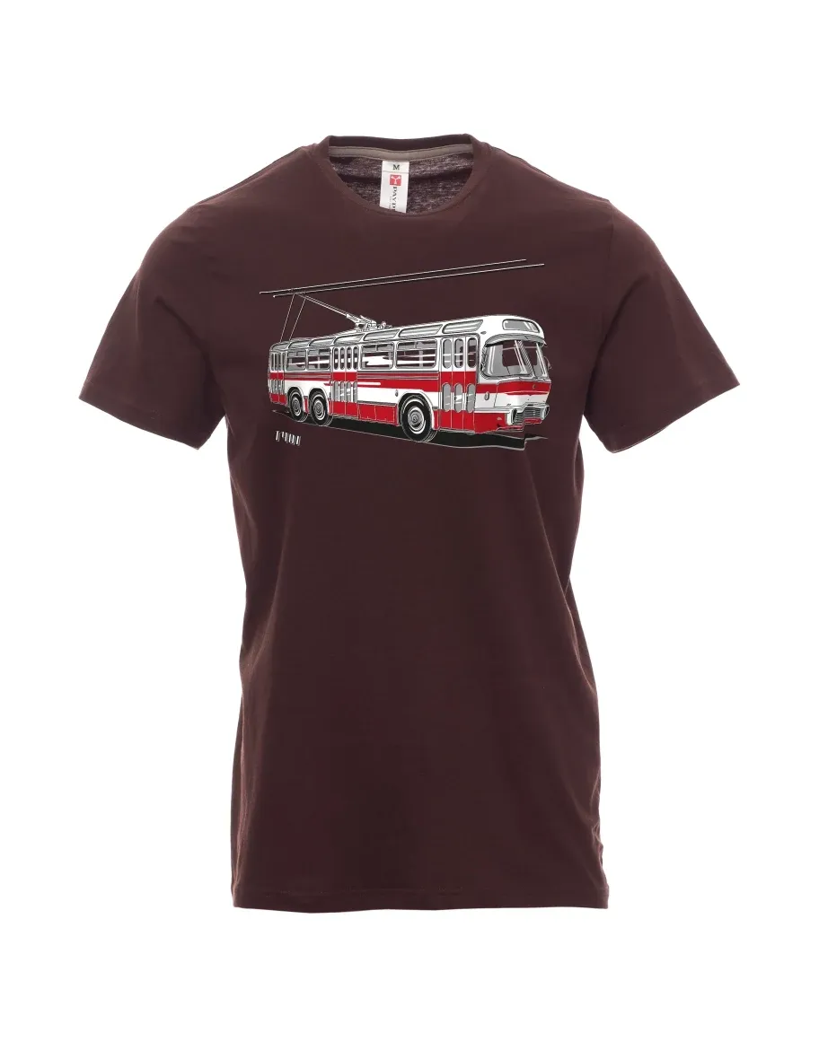 Dunkelbraun T-Shirt für Männer Wagen  T401
