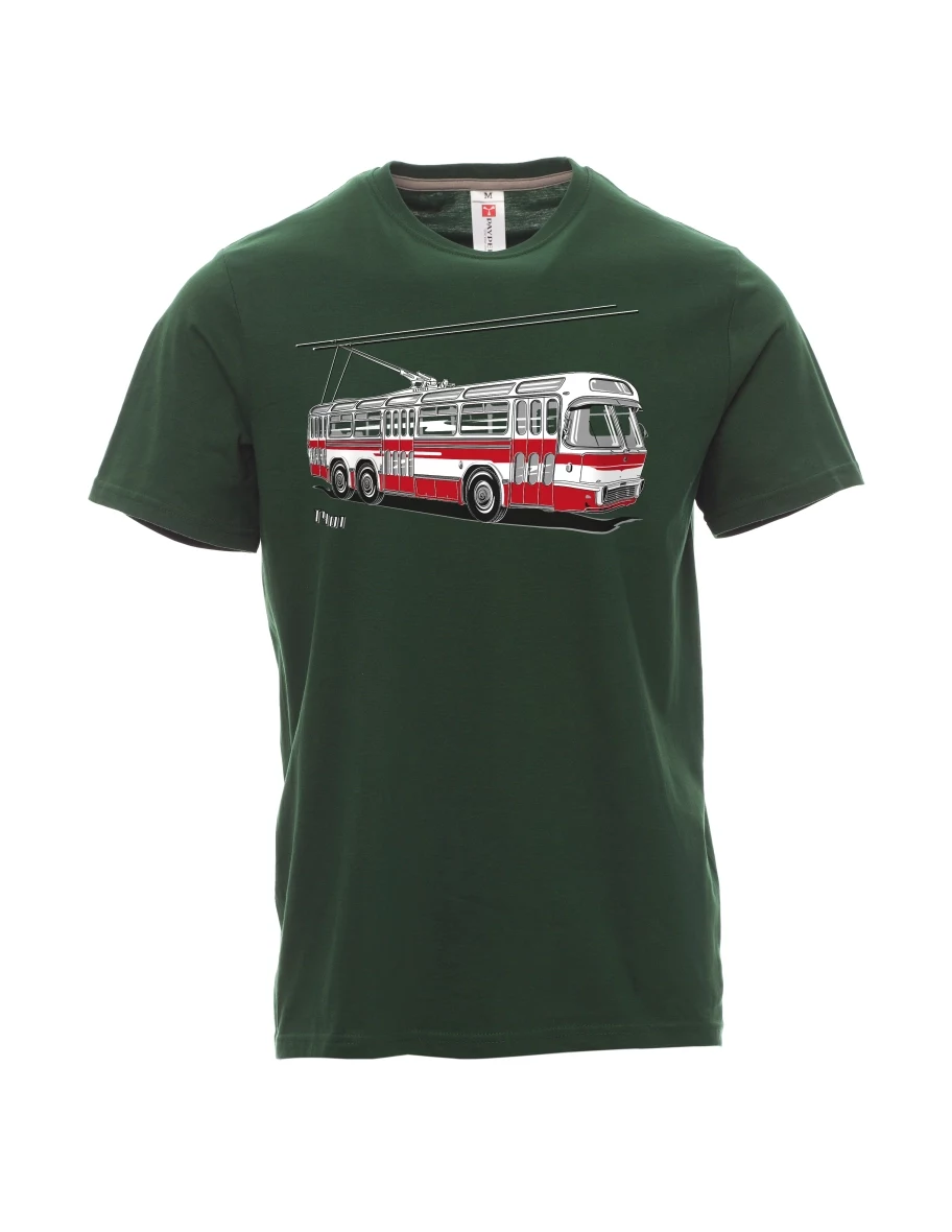 Dunkelgrün T-Shirt für Männer Wagen  T401