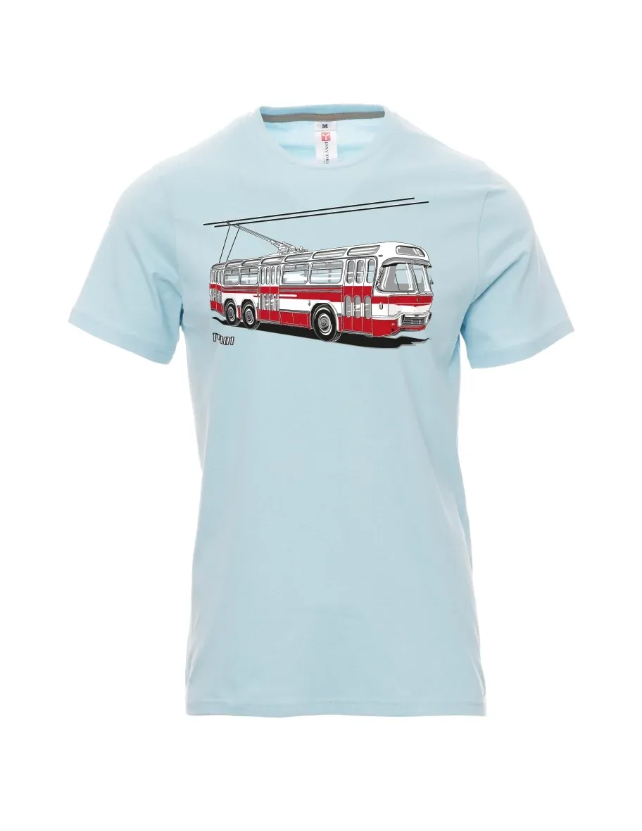 Blassblaues T-Shirt für Männer Wagen  T401
