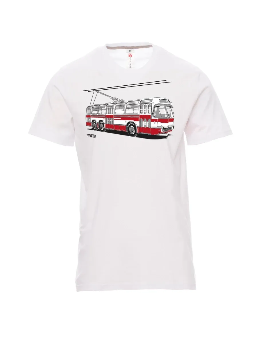 Weißes T-Shirt für Männer Wagen  T401