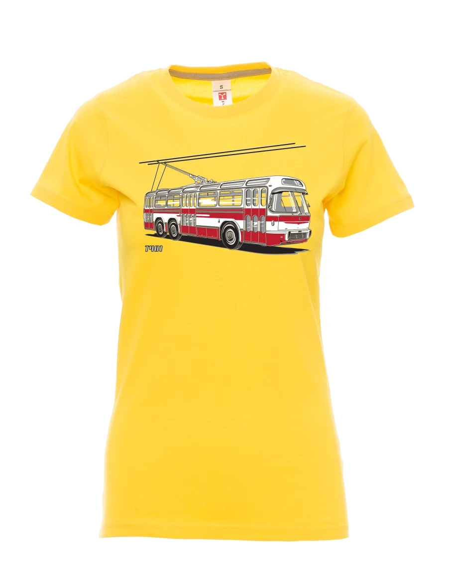 Gelbes T-Shirt für Damen Wagen  T401