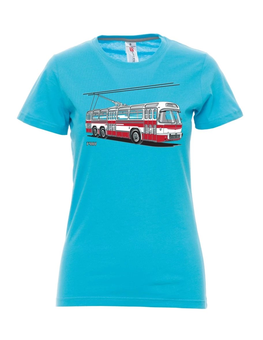 Atoll-blaues T-Shirt für Damen Wagen  T401