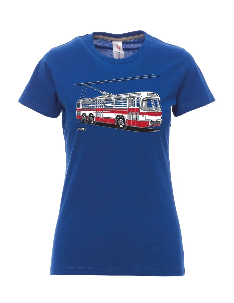 Königsblaues T-Shirt für Damen Wagen  T401