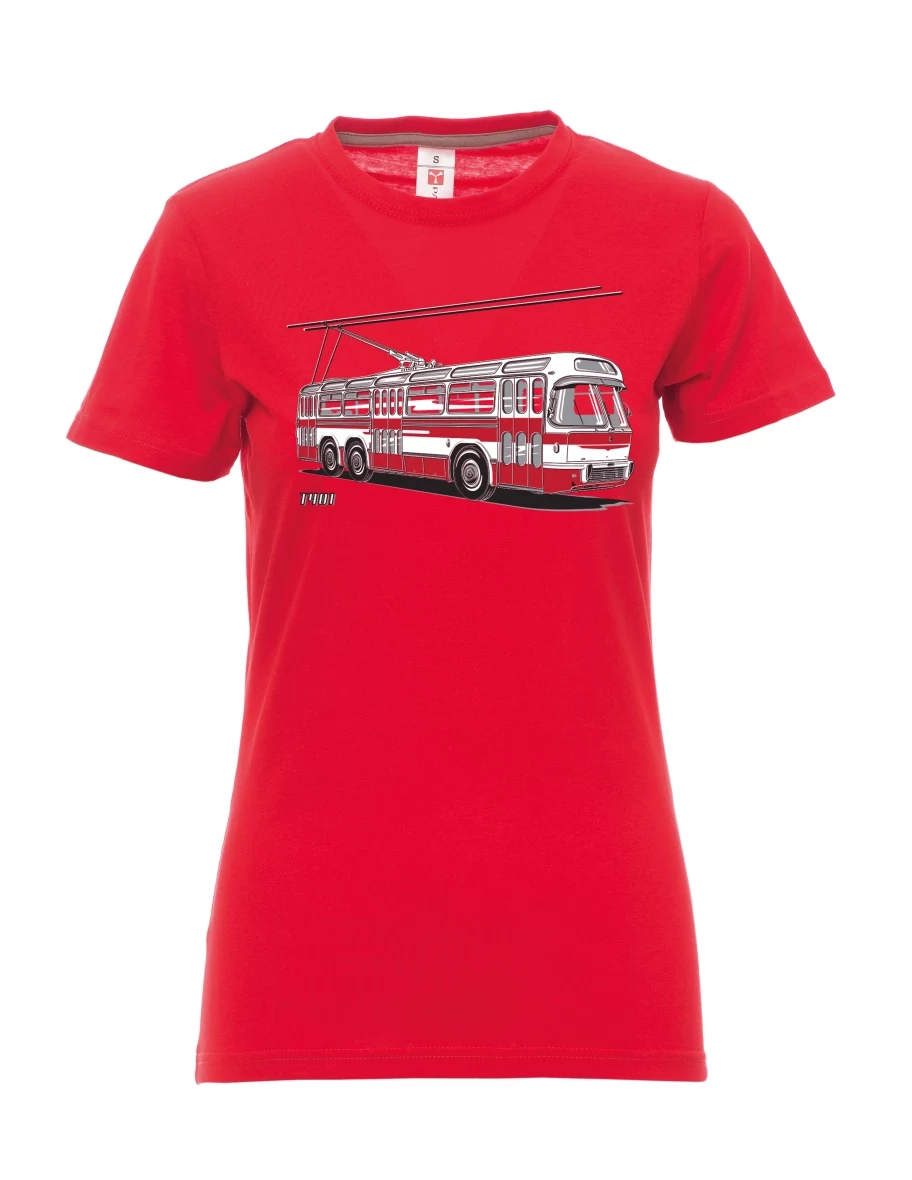 Rotes T-Shirt für Damen Wagen  T401