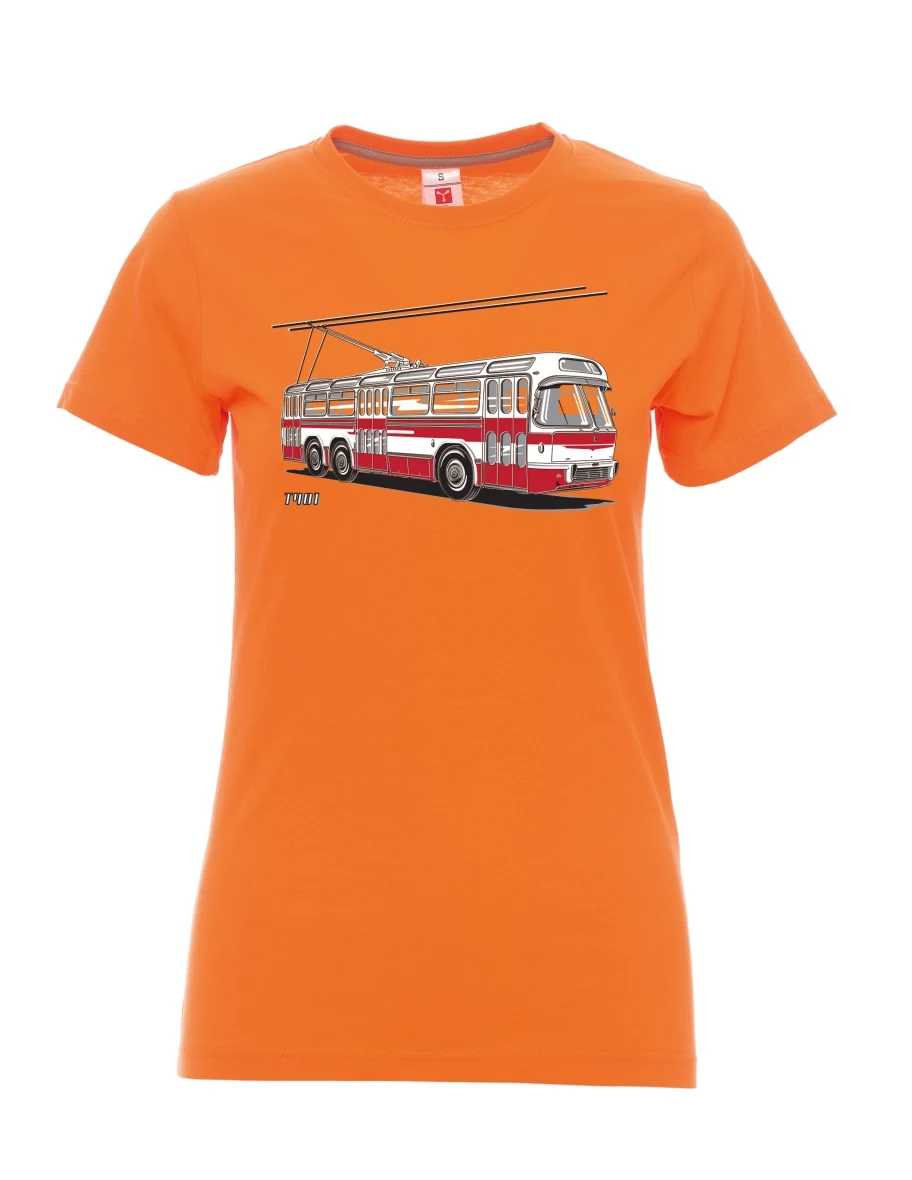 Orange T-Shirt für Damen Wagen  T401