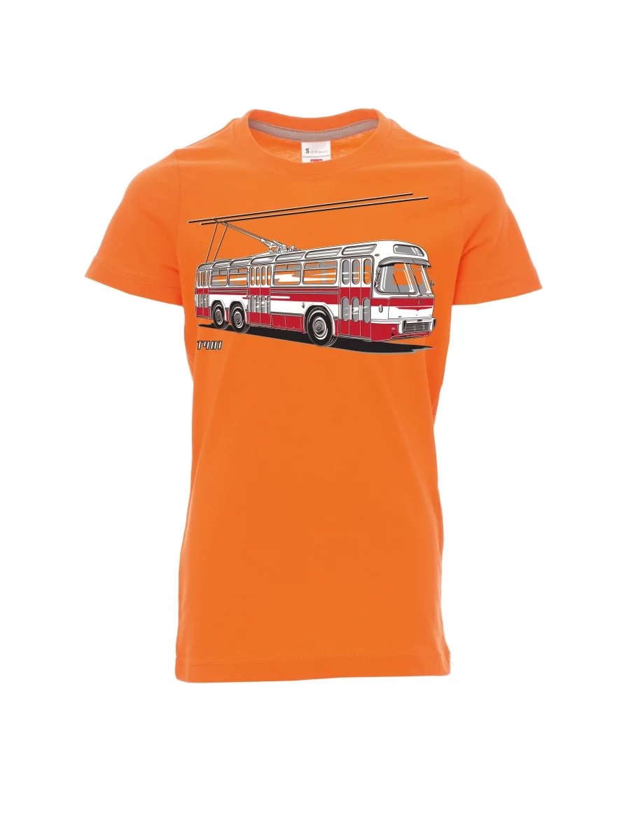 Orange Kinder T-Shirt Wagen  T401