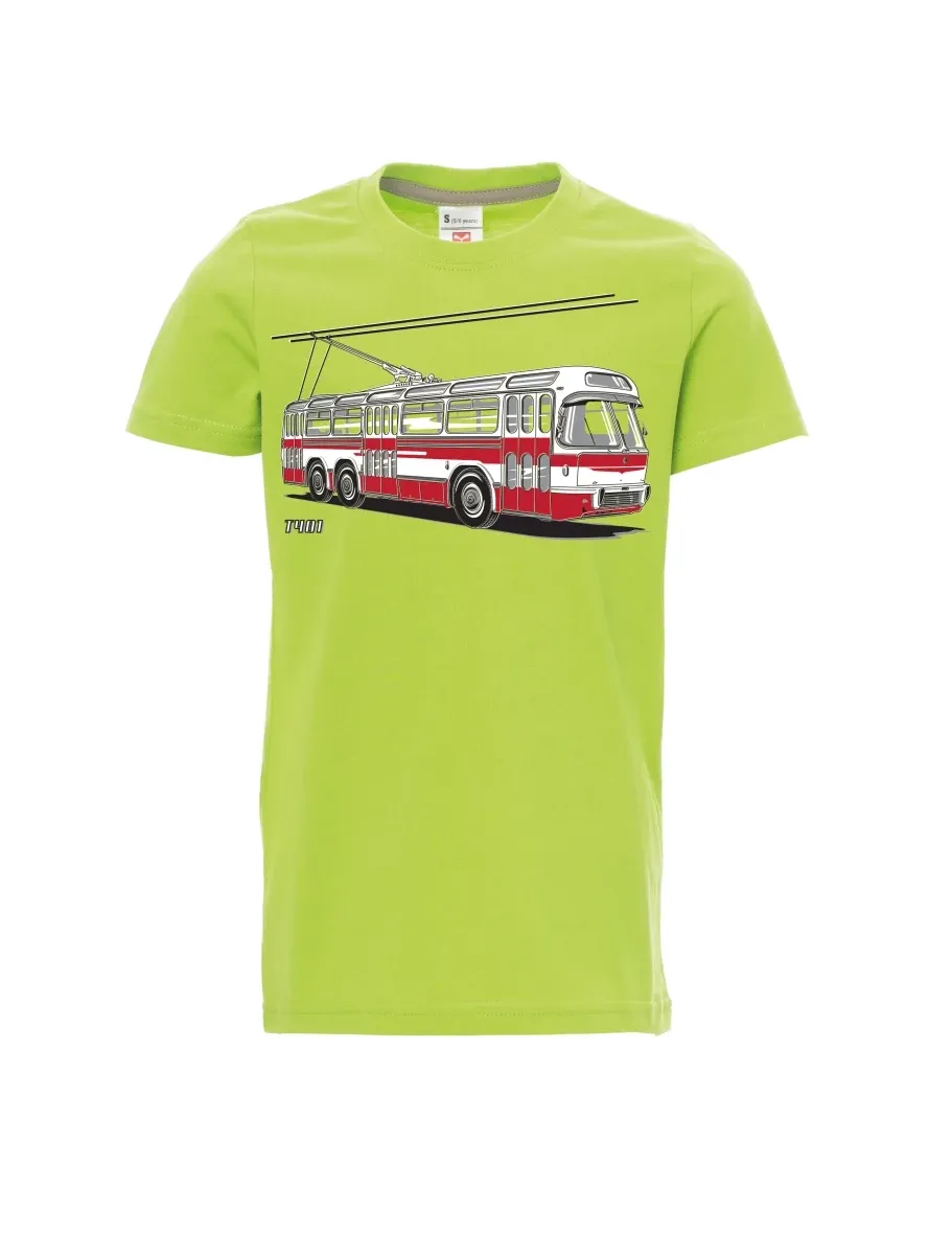 Hellgrünes Kinder T-Shirt Wagen  T401