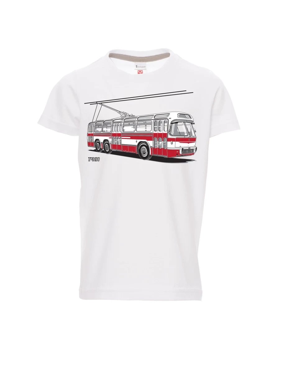 Weißes Kinder T-Shirt Wagen  T401