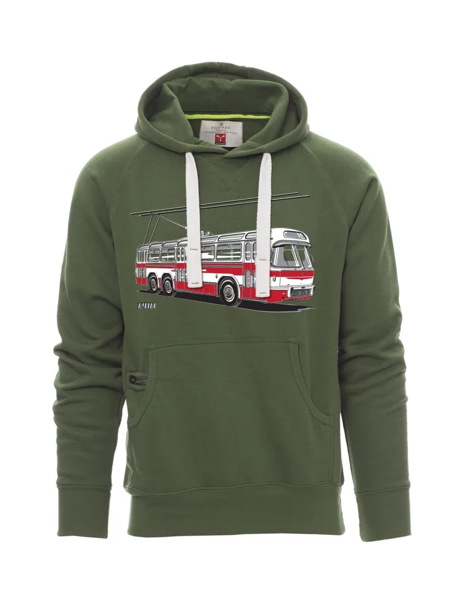 Dunkelgrünes Sweatshirt für Männer Wagen  T401