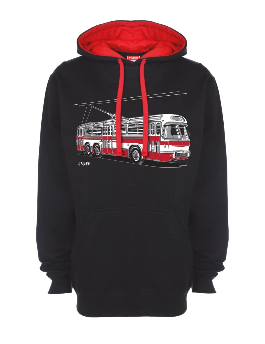 Rot-schwarzes Sweatshirt Wagen  T401