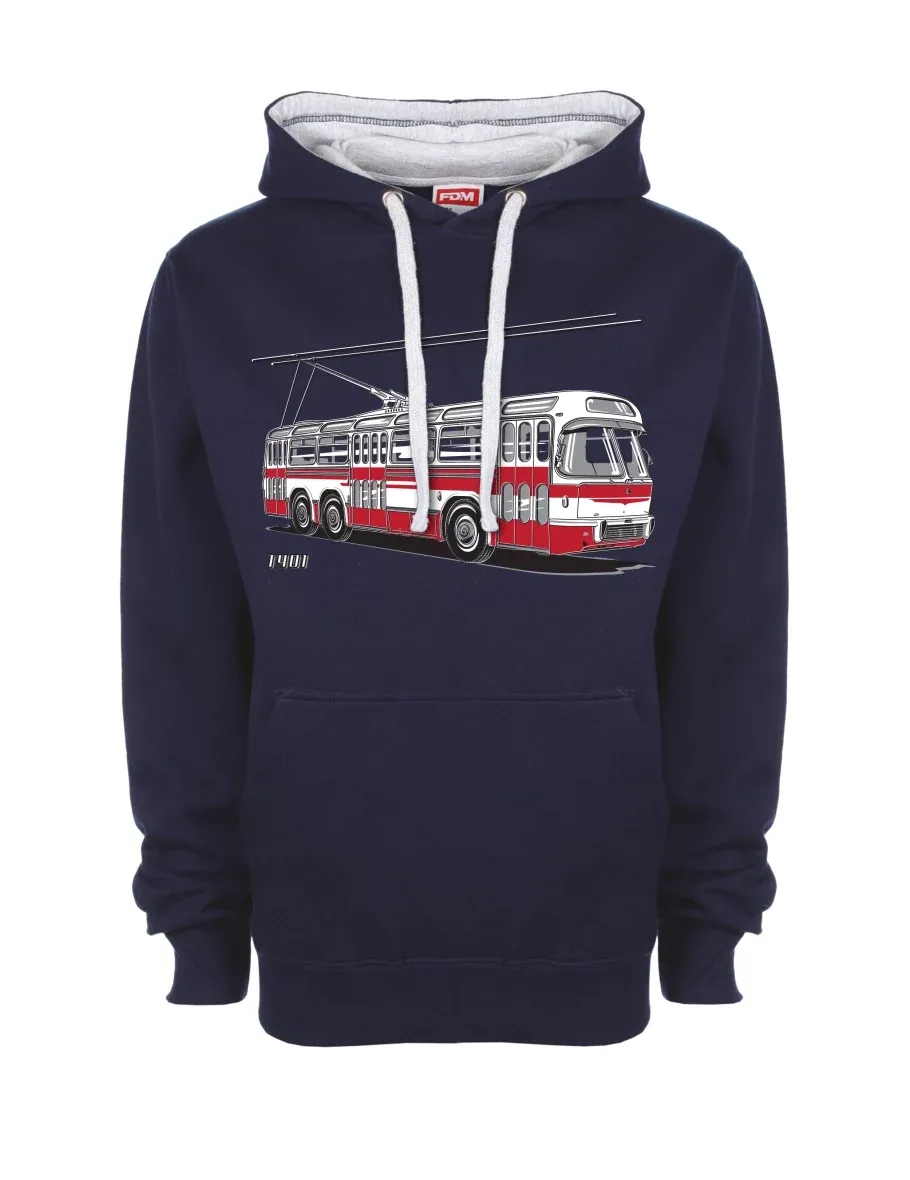 Grau-marines Sweatshirt Wagen  T401