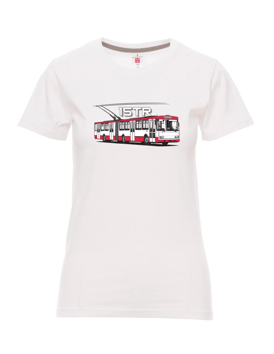 Weißes T-Shirt für Damen Oberleitungsbus 15TR