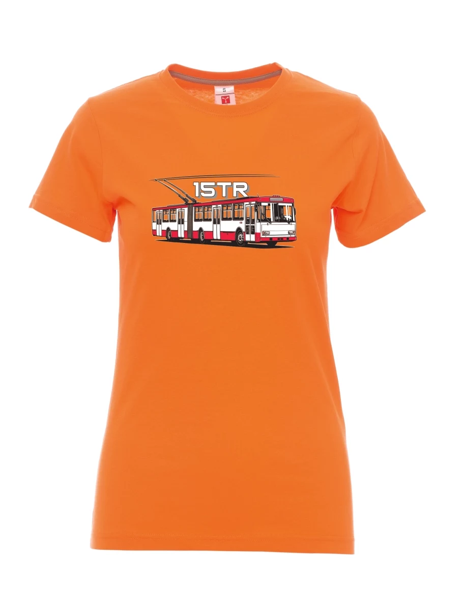 Orange T-Shirt für Damen Oberleitungsbus 15TR