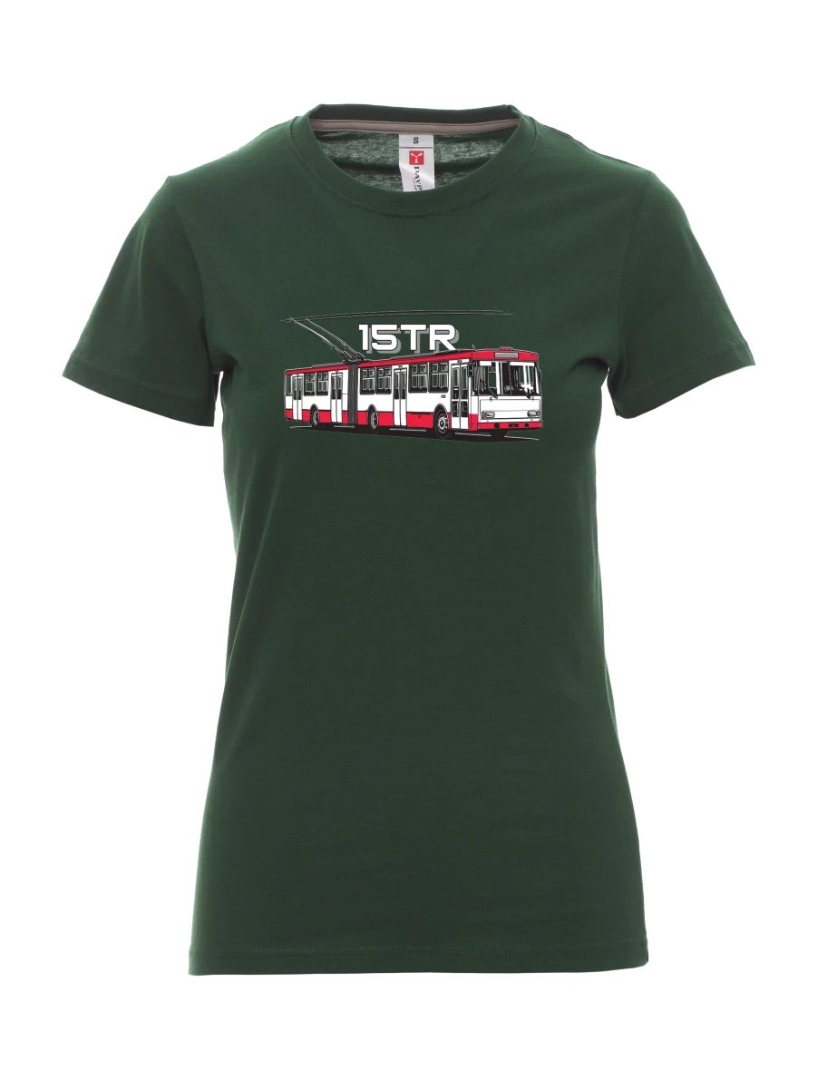 Dunkelgrün T-Shirt für Damen Oberleitungsbus 15TR