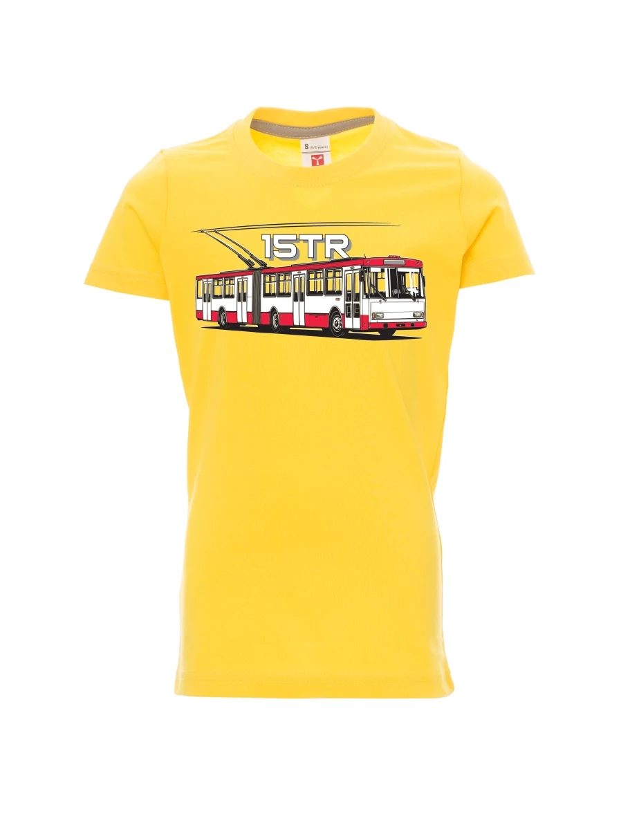 Gelbes Kinder T-Shirt Oberleitungsbus 15TR