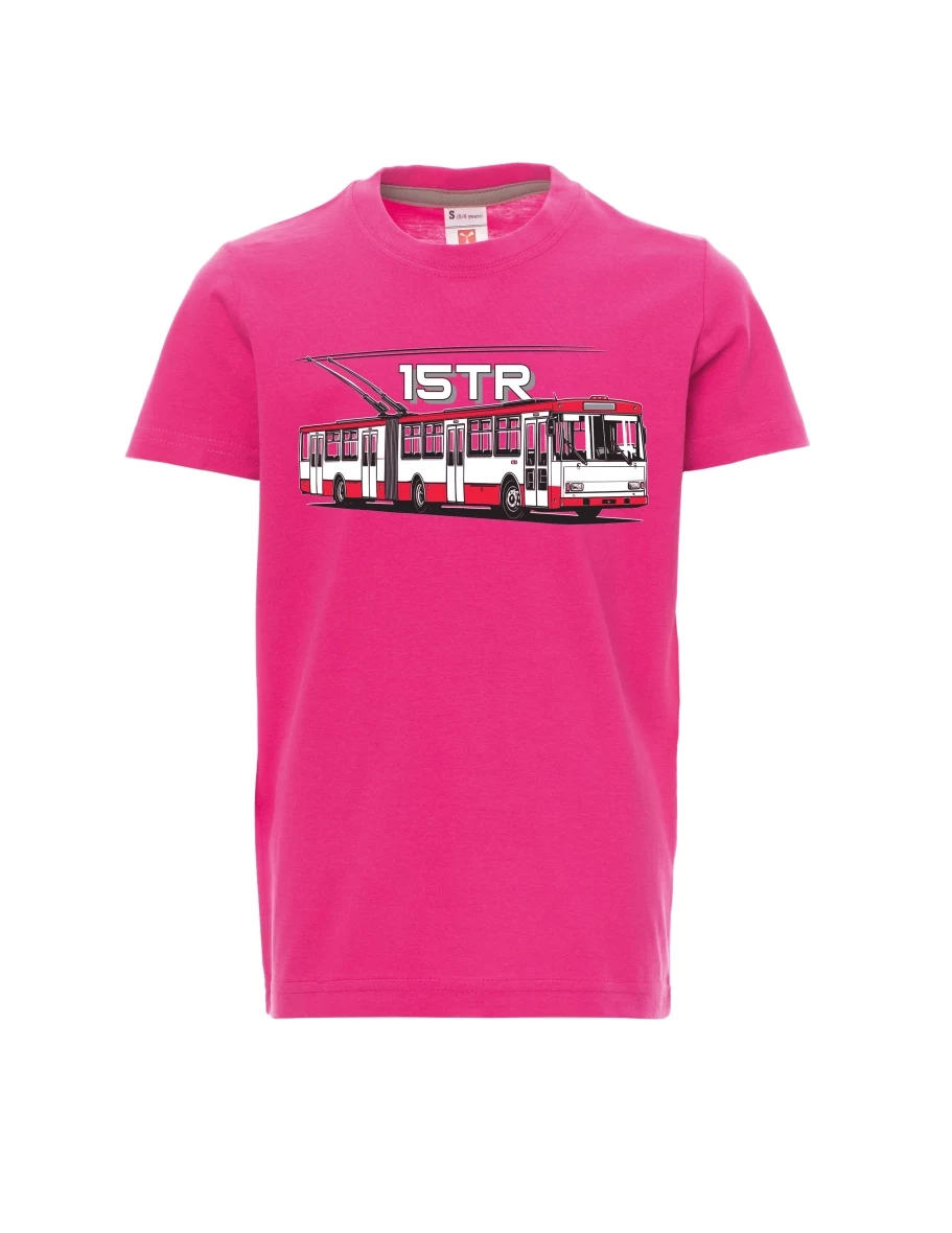 Rosa Kinder T-Shirt Oberleitungsbus 15TR
