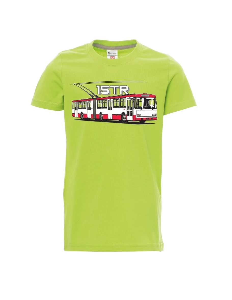 Hellgrünes Kinder T-Shirt Oberleitungsbus 15TR