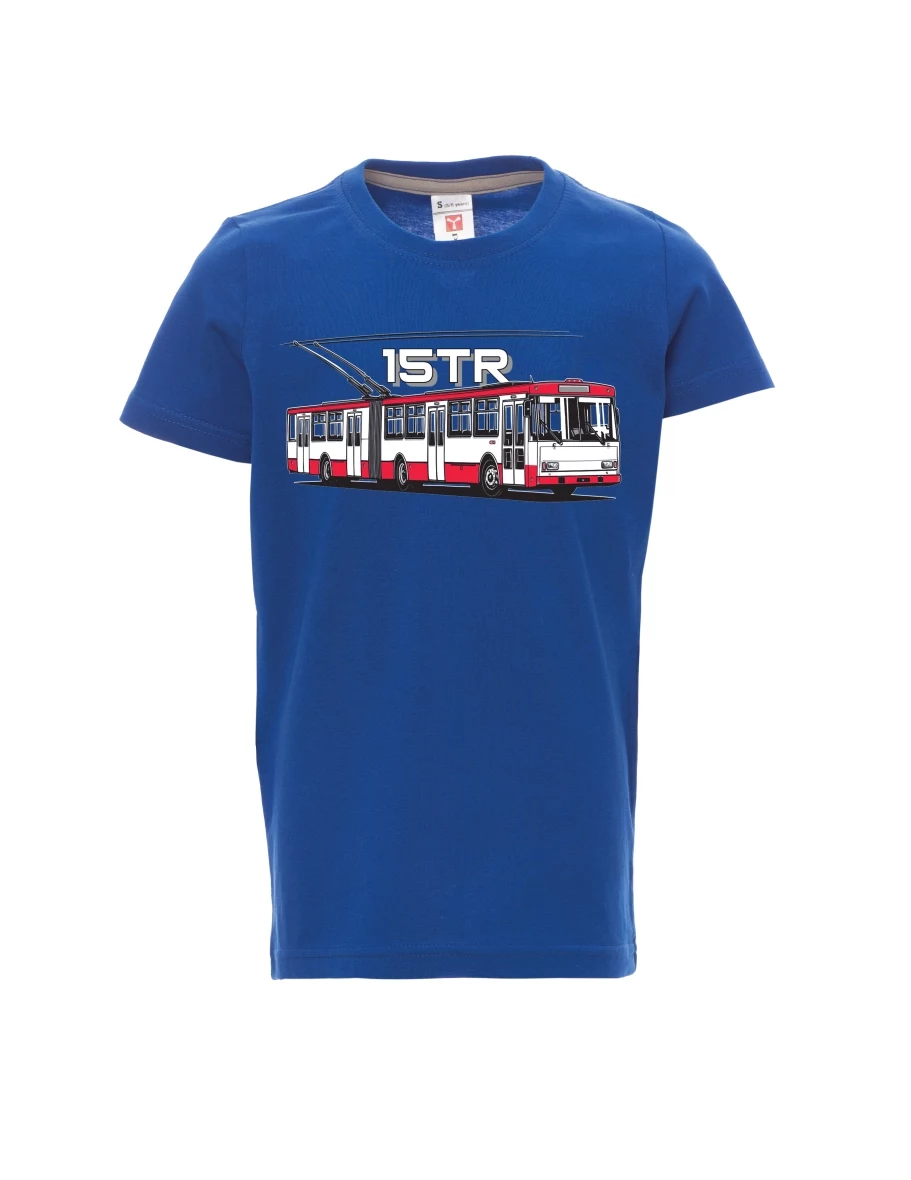 Blaues Kinder T-Shirt Oberleitungsbus 15TR