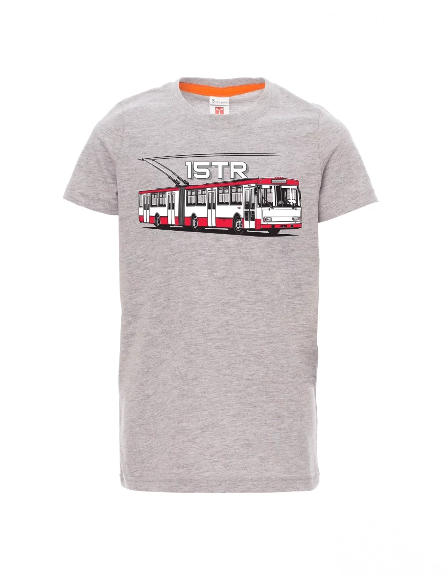 Grau melange Kinder T-Shirt Oberleitungsbus 15TR