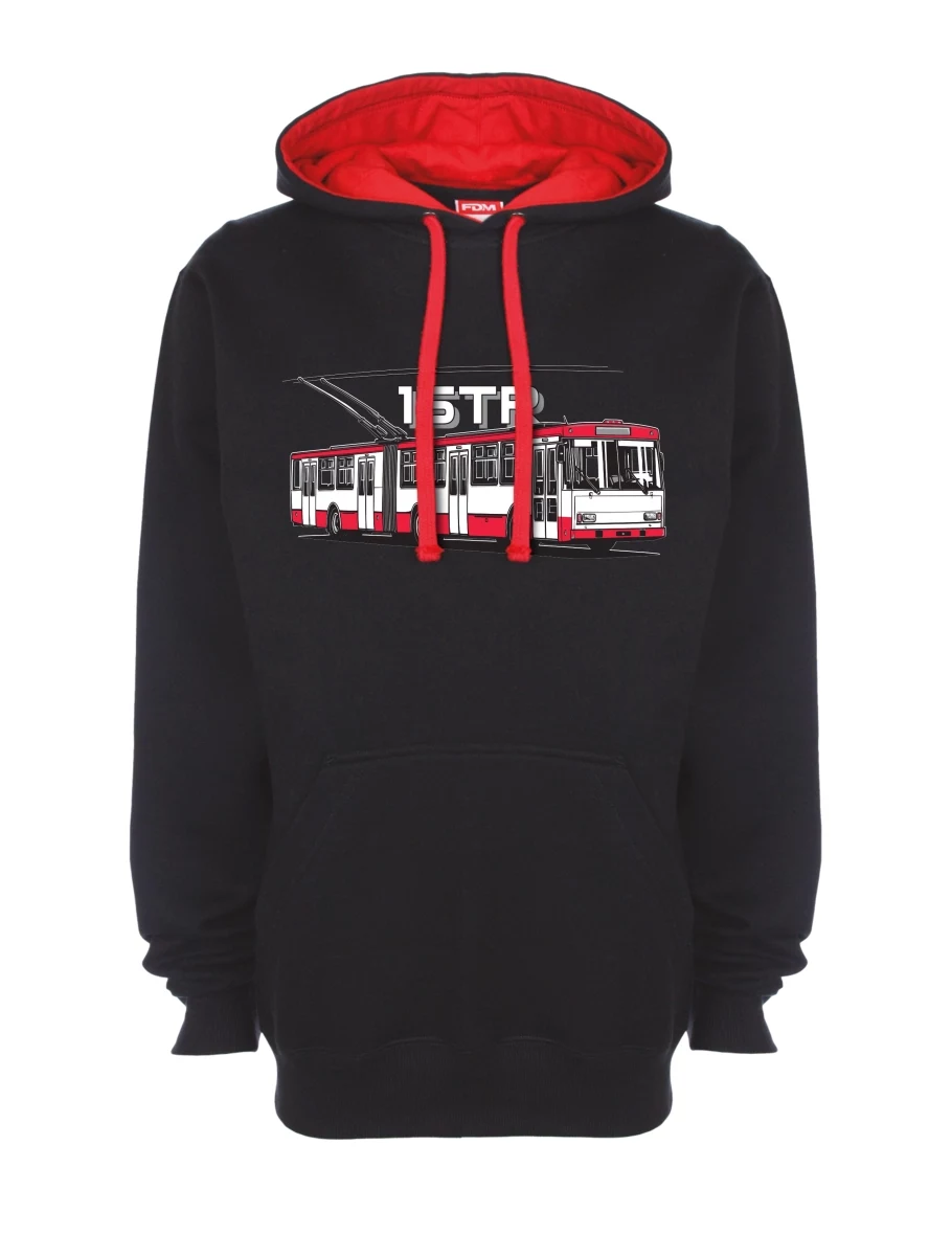 Rot-schwarzes Sweatshirt Oberleitungsbus 15TR