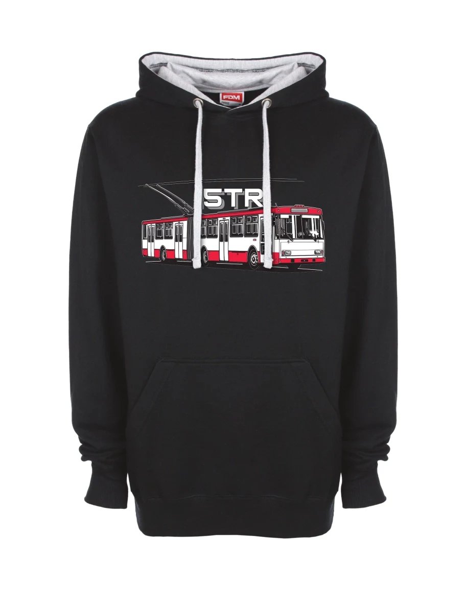 Grau-schwarzes Sweatshirt Oberleitungsbus 15TR