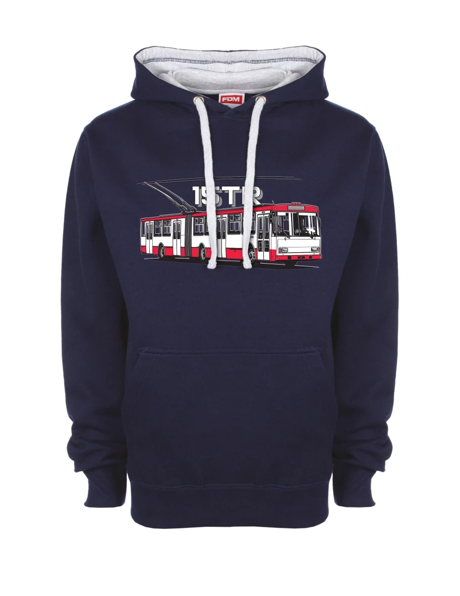 Grau-marines Sweatshirt Oberleitungsbus 15TR