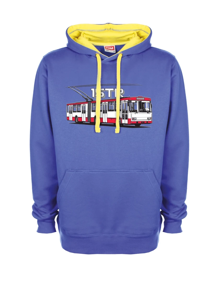 Gelb-blaues Sweatshirt Oberleitungsbus 15TR