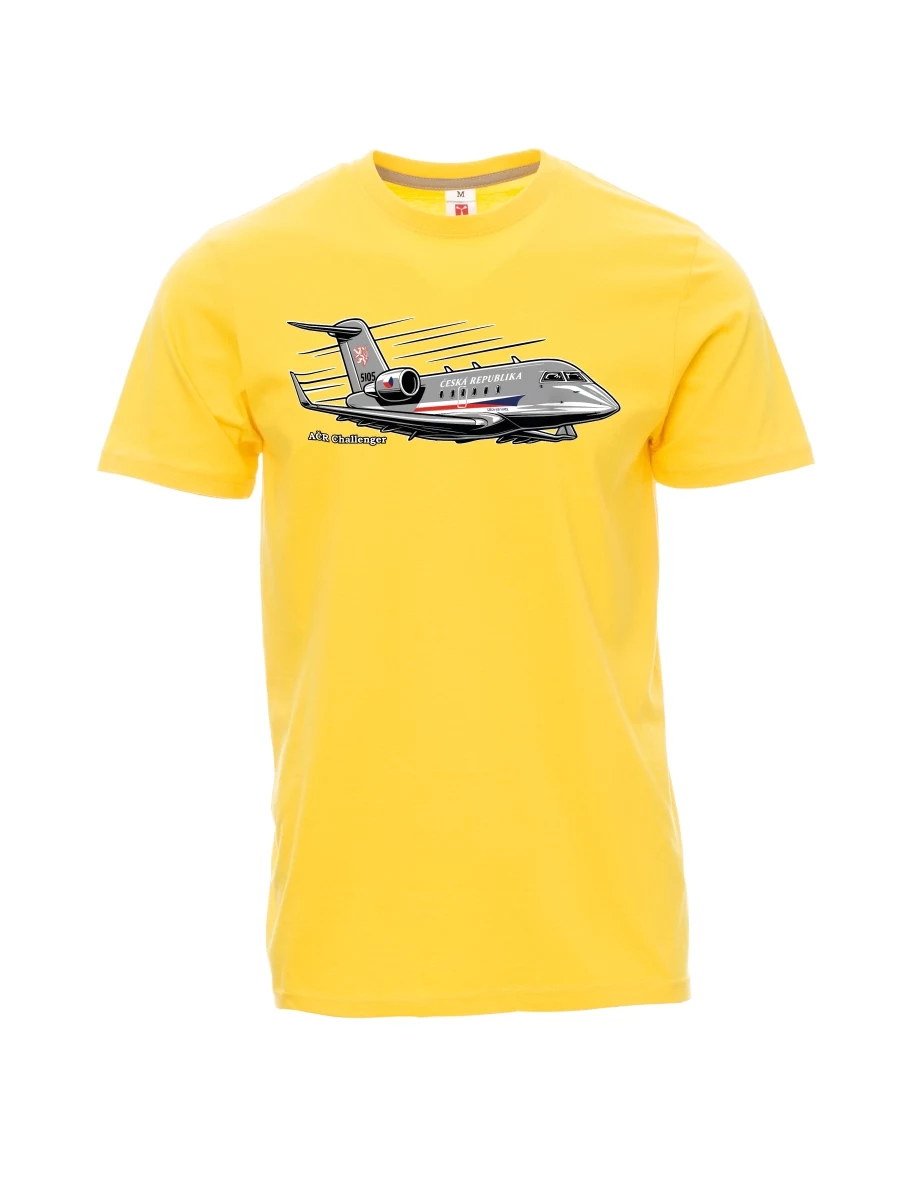 Gelbes T-Shirt für Männer Flugzeug AČR Challenger
