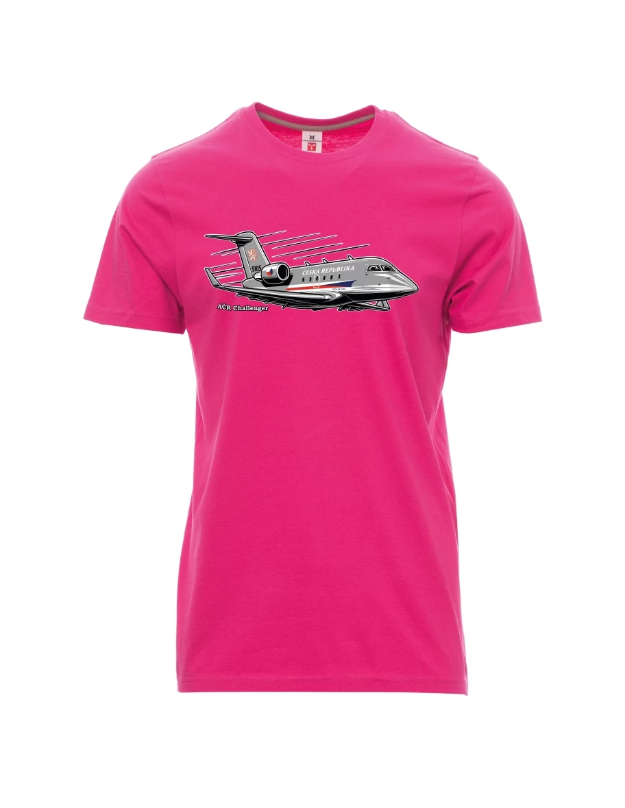 Rosa T-Shirt für Männer Flugzeug AČR Challenger