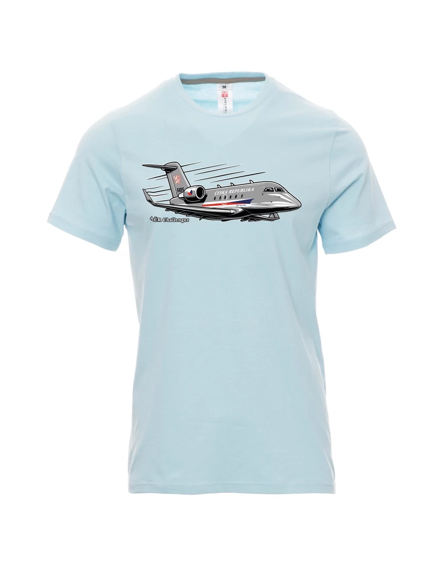 Blassblaues T-Shirt für Männer Flugzeug AČR Challenger