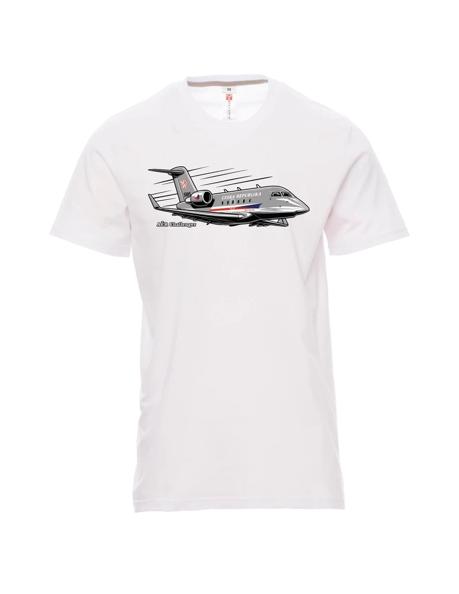 Weißes T-Shirt für Männer Flugzeug AČR Challenger