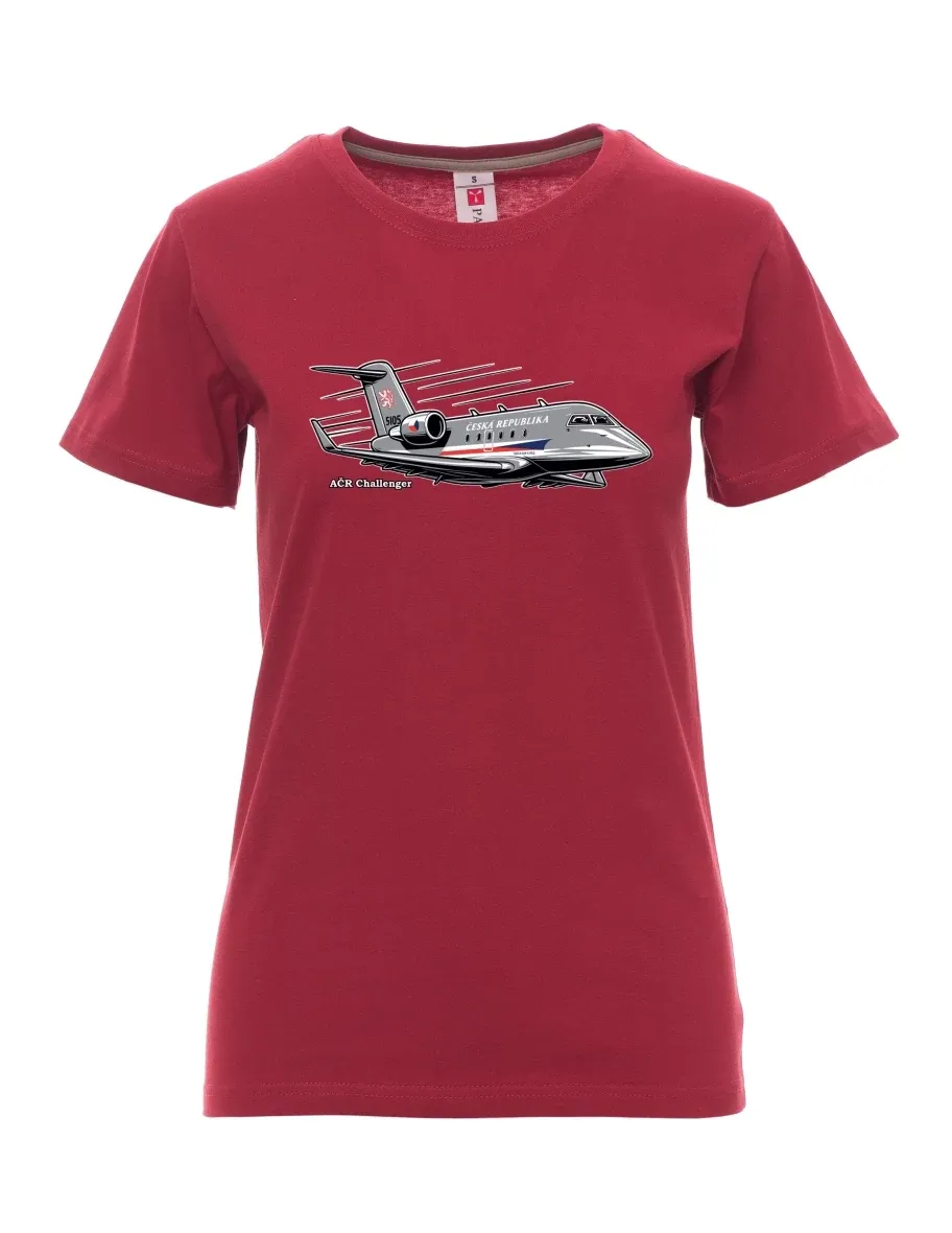 Bordeaux T-Shirt für Damen Flugzeug AČR Challenger