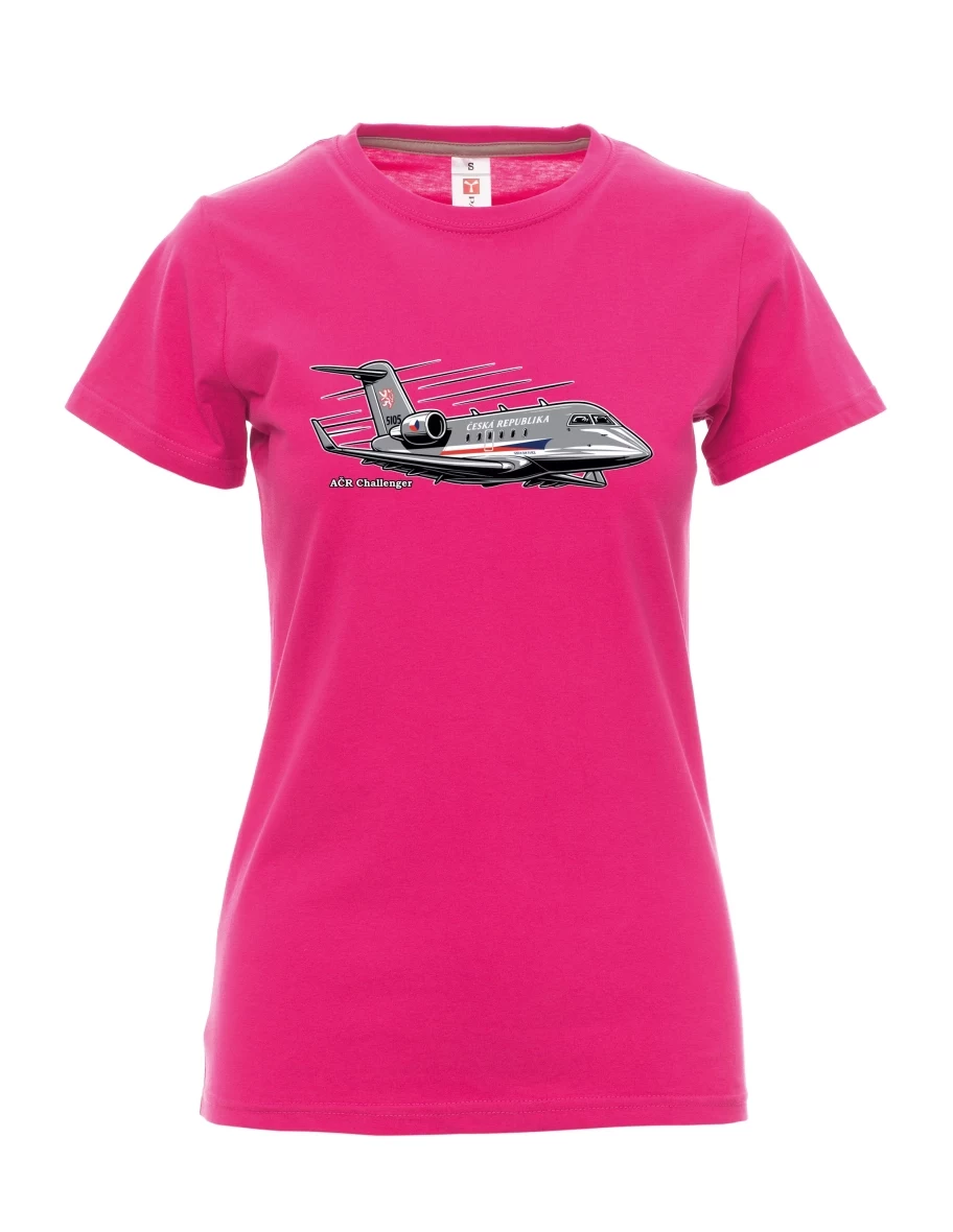 Rosa T-Shirt für Damen Flugzeug AČR Challenger